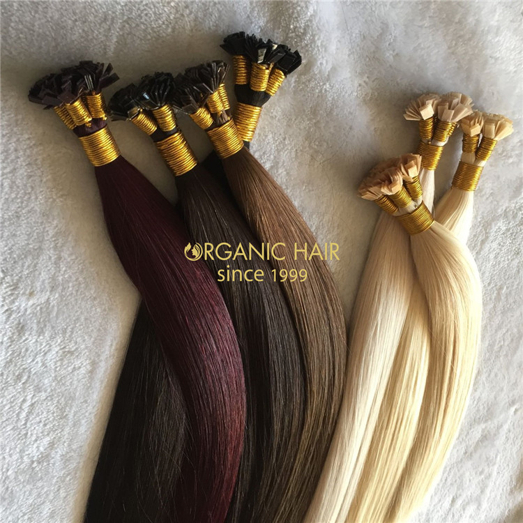 Human keratin flat tip hair extensions on sale X163